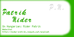 patrik mider business card